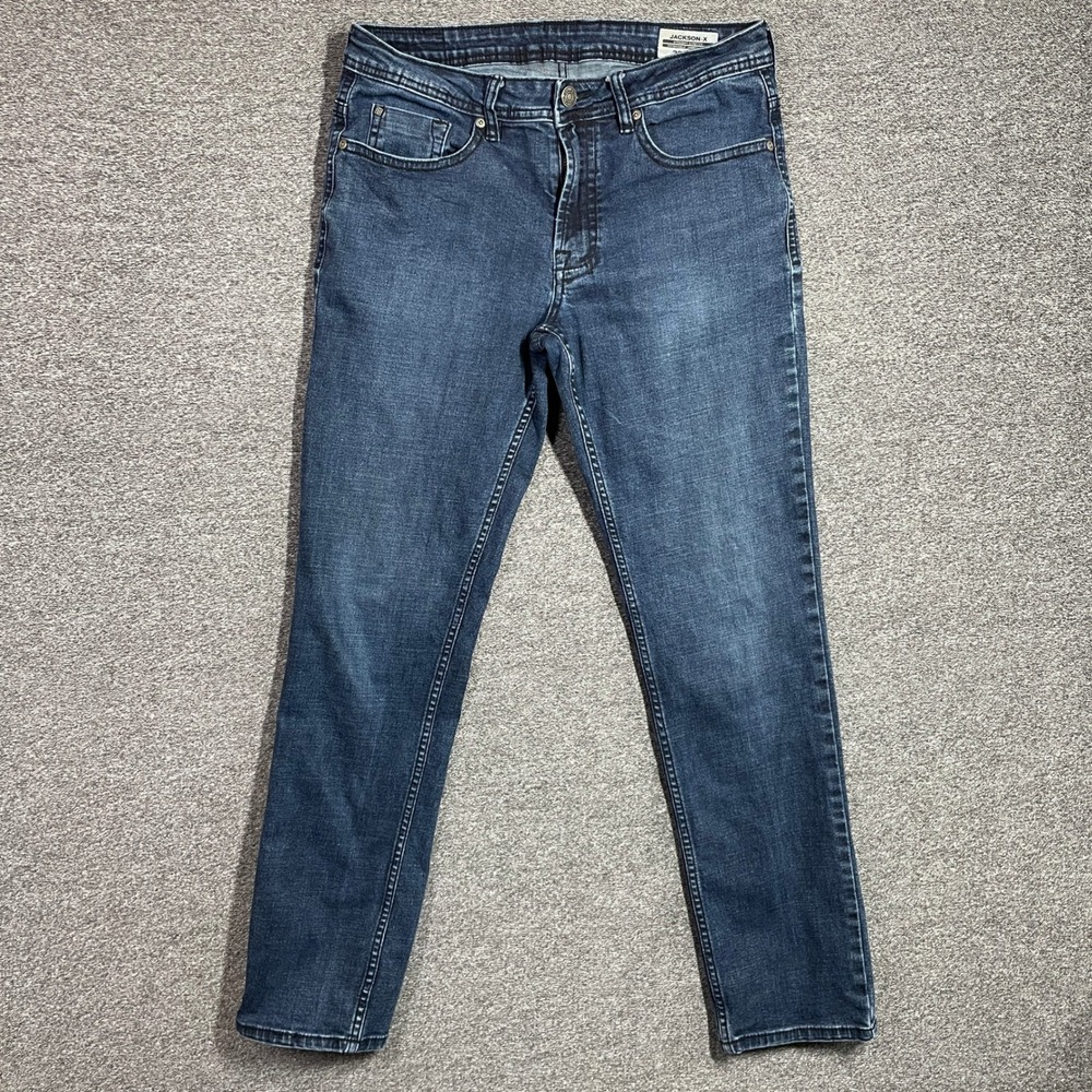 Buffalo David Bitton Jeans Jackson-X Mens 32x32 Straight Stretch Blue Denim